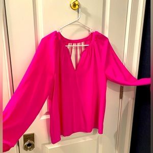 Lilly Pulitzer Hot pink silk blouse